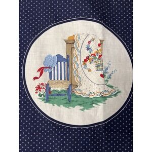 Vintage Cranston Print Works Country Fair Tote Bag Fabric Panel w Directions